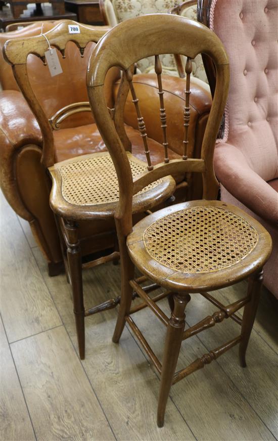 Two cane  seat chairs